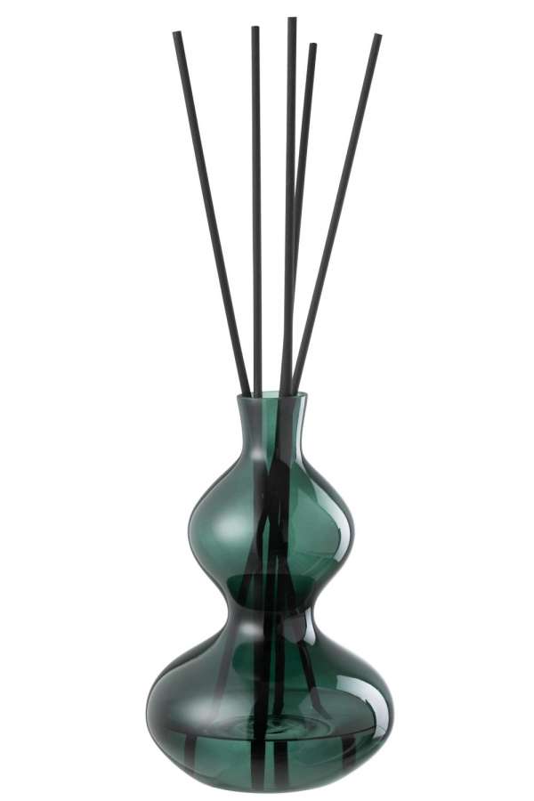 SCENTED OIL CEDAR BREEZE GLASS DARK GREEN LARGE