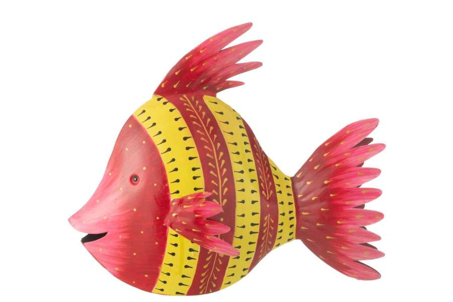 FISH IRON RED/YELLOW LARGE