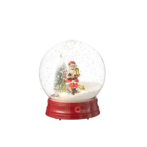 SNOW GLOBE SANTA TREE LED RESIN