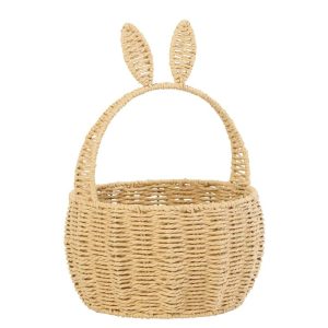 BASKET RABBIT IRON/PAPER NATURAL