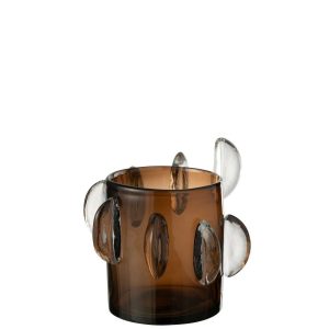 VASE STEGGY LOW GLASS BROWN