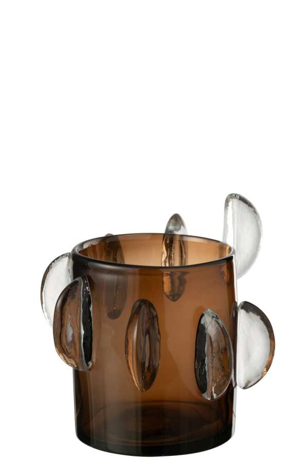 VASE STEGGY LOW GLASS BROWN