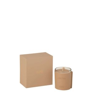 SCENTED CANDLE LEATHER BROWN-36HOURS