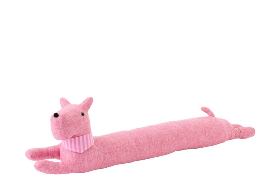 DRAUGHT EXCLUDER DOG + SCARF POLYESTER PINK