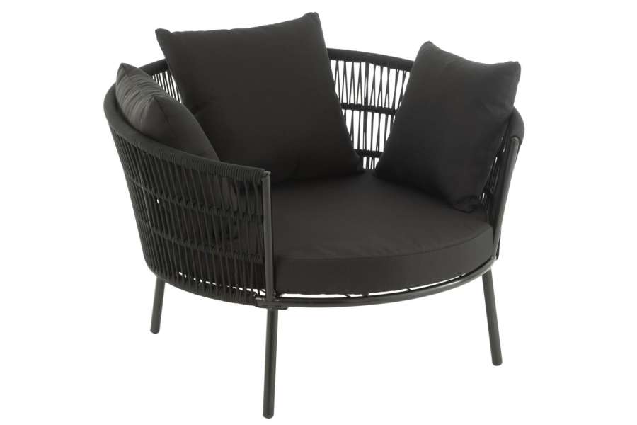 CHAIR JOA STEEL/RATTAN BLACK