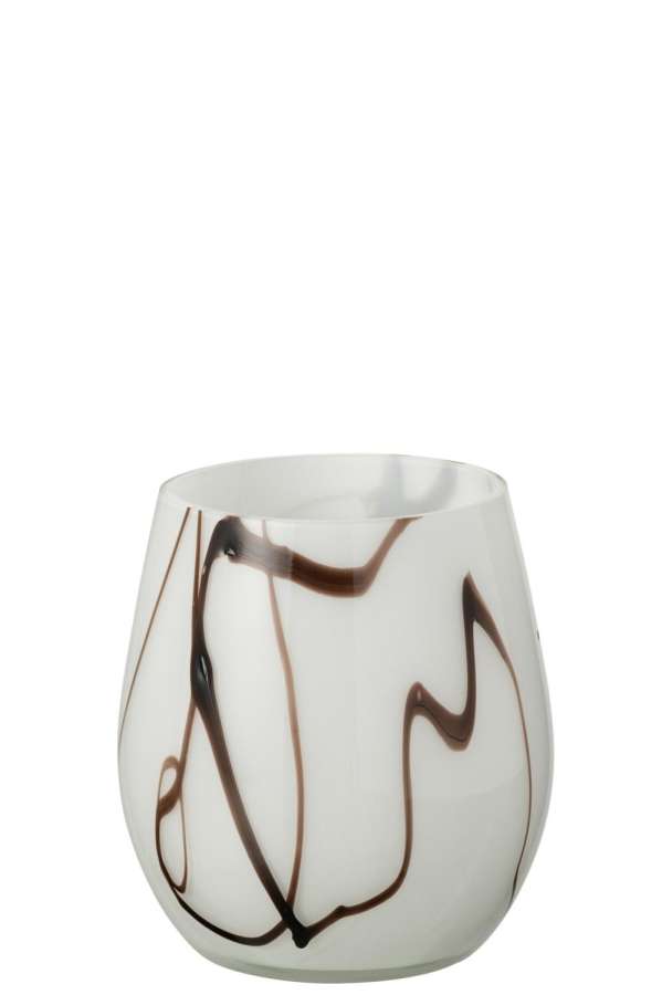 HURRICANE SMOKE EFFECT GLASS WHITE/BLACK