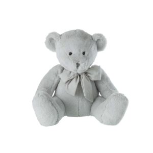 BEAR PLUSH WITH BOW TIE POLYESTER GREY LARGE