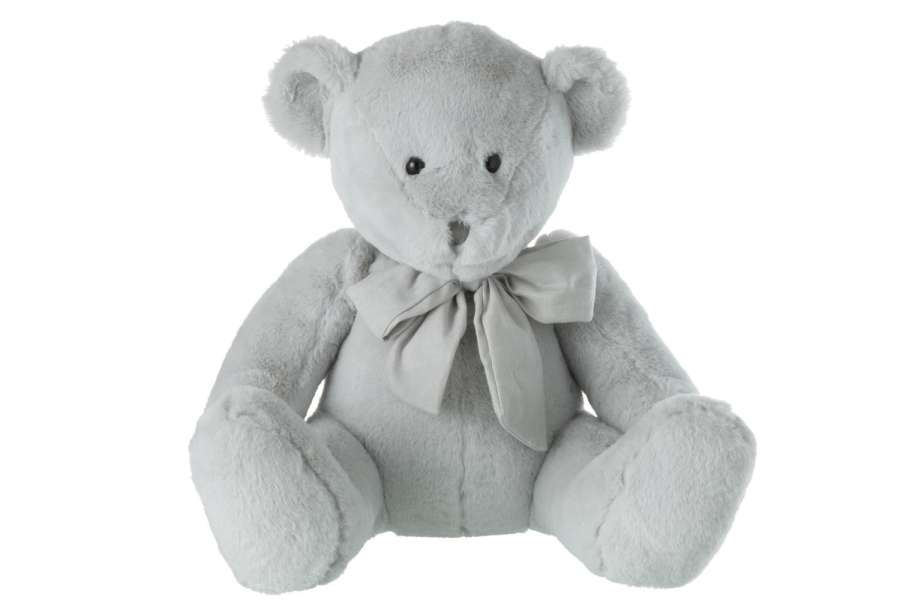 BEAR PLUSH WITH BOW TIE POLYESTER GREY LARGE