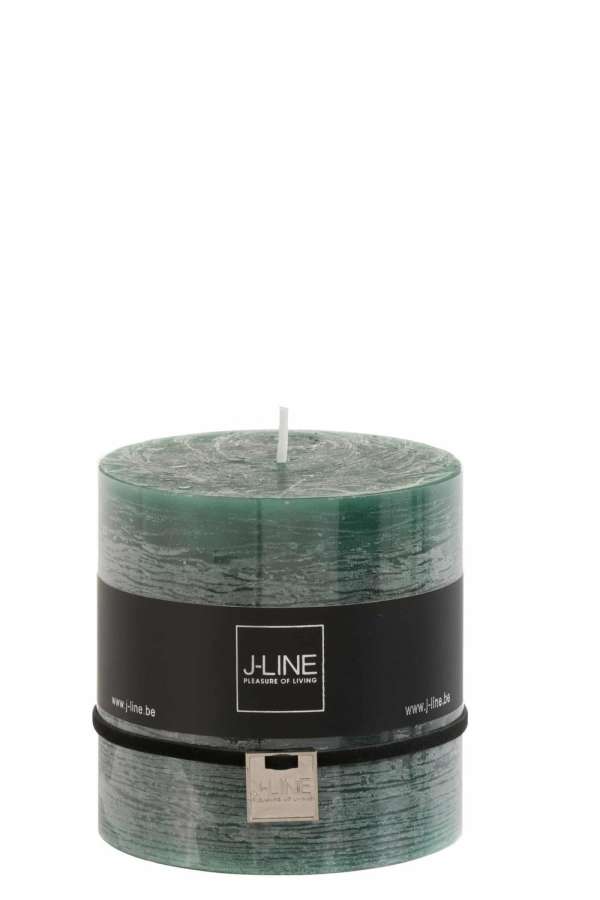 CYLINDER CANDLE DARK GREEN -64H