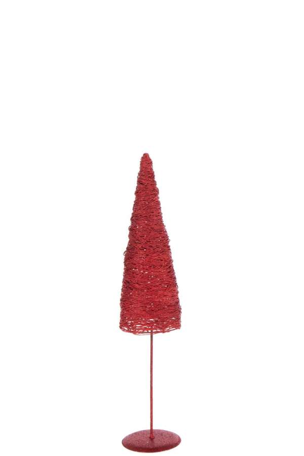 CHRISTMAS TREE ON BASE METAL/PAPER CHRISTMAS RED SMALL