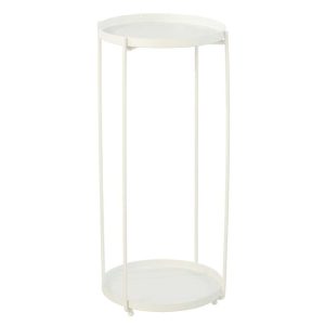 SIDE TABLE ROUND IRON WHITE LARGE