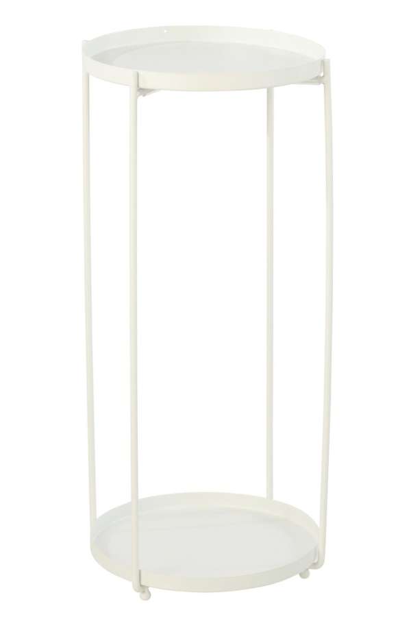 SIDE TABLE ROUND IRON WHITE LARGE