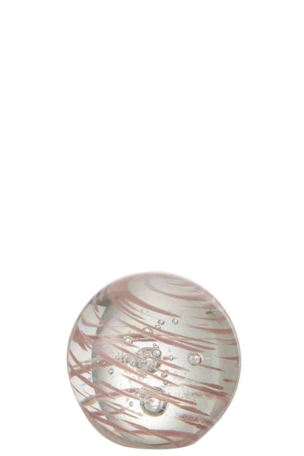 PAPERWEIGHT WHIRLPOOL GLASS PINK SMALL