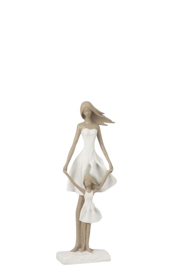 MOTHER AND DAUGHTER POLY WHITE/TAUPE S