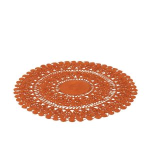RUG ORIENTAL ROUND JUTE DARK ORANGE LARGE