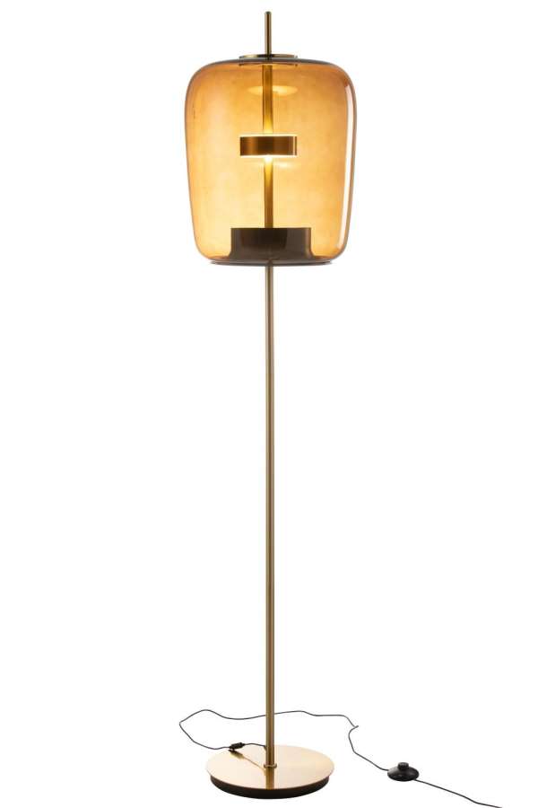 FLOOR LAMP LED GLASS BROWN
