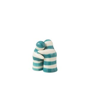 SALT&PEPPER GRANADA STRIPES CERAMIC WHITE/AQUA