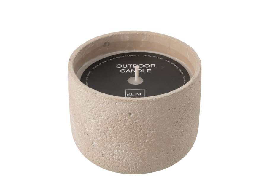 OUTDOOR CANDLE 47H ROUND PARAFFIN LIGHT BEIGE LARGE