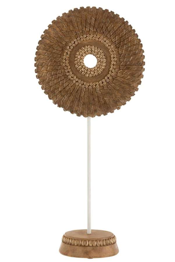 CIRCLE ON FOOT POLY WHITE/BROWN LARGE