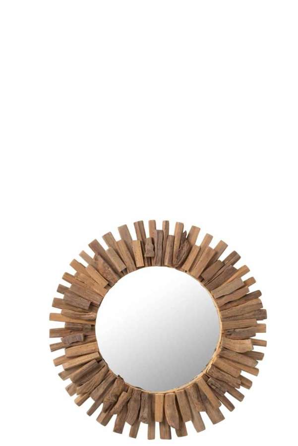 MIRROR ROUND WOOD/GLASS SMALL