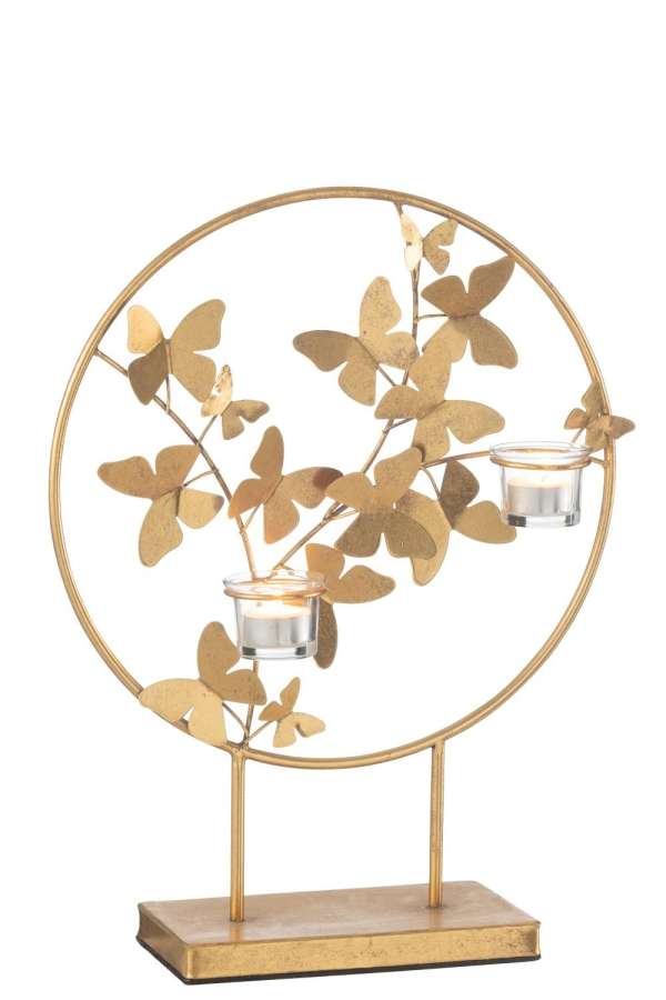 CANDLE HOLDER FLY METAL GOLD