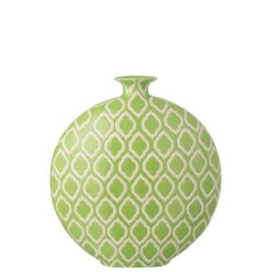 VASE CHECKERED PORCELAIN GREEN/WHITE LARGE