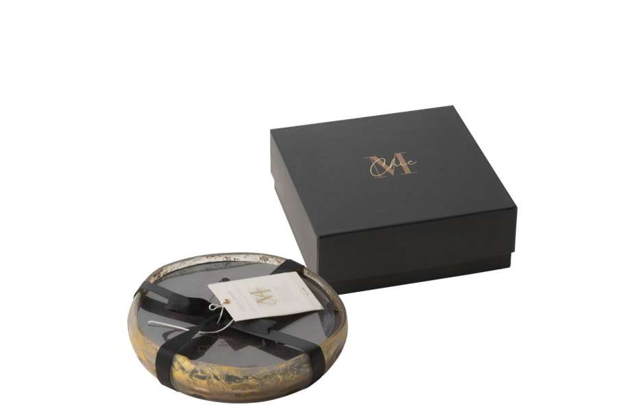 SCENTED CANDLE M-CHIC GLASS GOLD/BLACK MEDIUM-20H