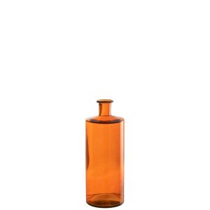 VASE WIDE GLASS ORANGE MEDIUM