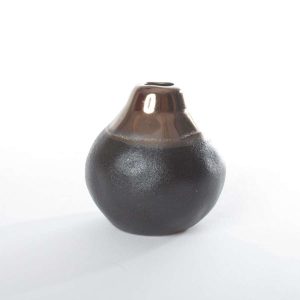 Vase Keramikk Sort/Gull 8X8X8Cm