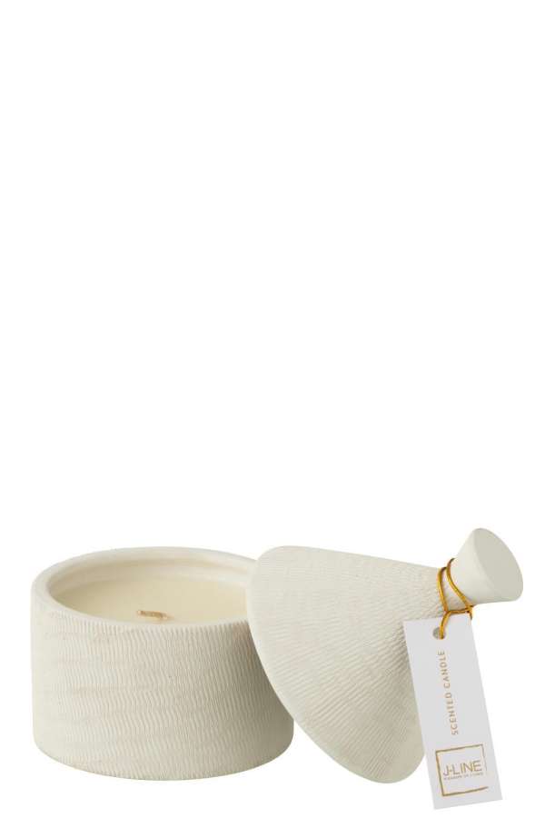 CANDLE CERAMIC JAR SAPPHIRE AMBER TEA WAX WHITE-40H