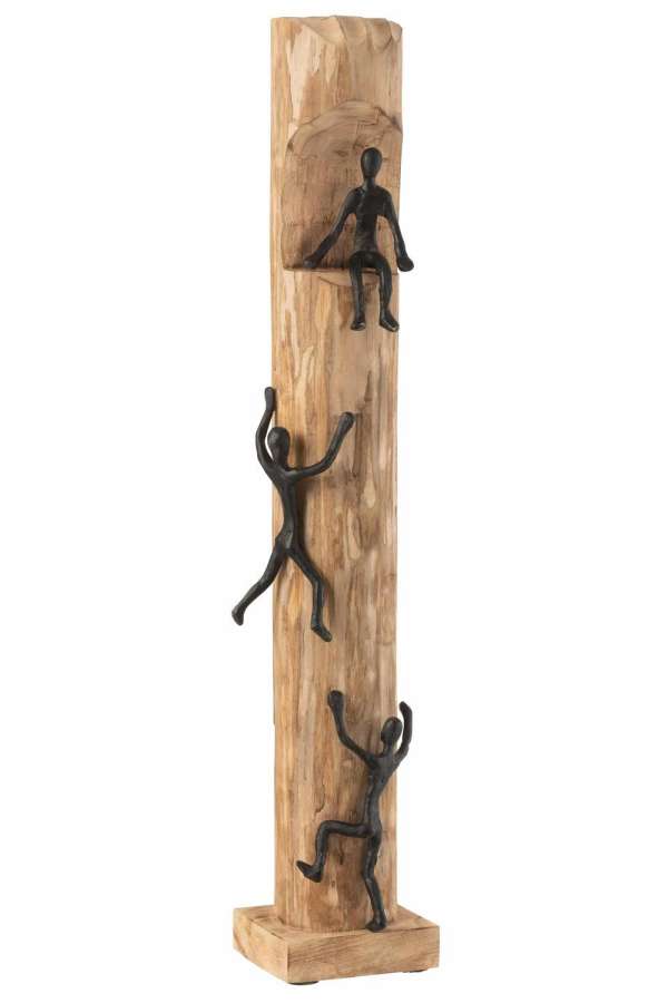 FIGURES CLIMBING TRUNK MANGO WOOD/ALUMINIUM BLACK