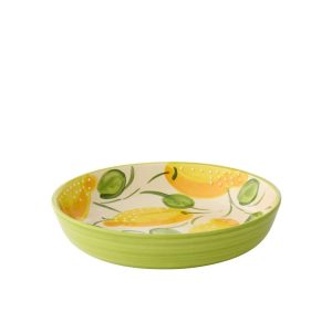 PLATE DEEP LEMON CERAMIC YELLOW/GREEN