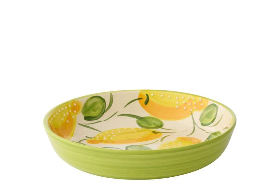 PLATE DEEP LEMON CERAMIC YELLOW/GREEN