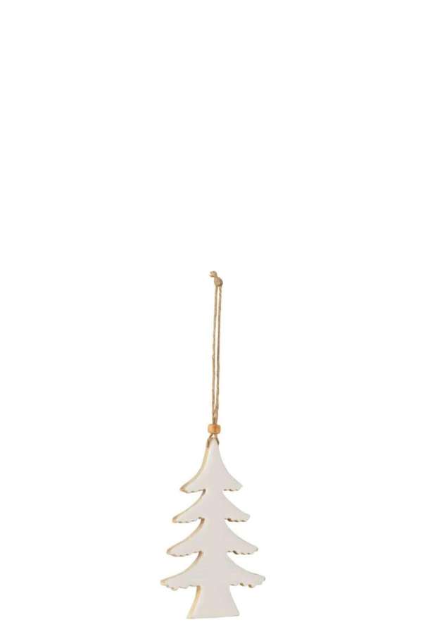 HANGER CHRISTMAS TREE FINE MANGO WOOD WHITE LARGE