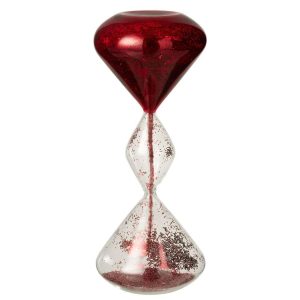 HOURGLASS GLITTERS GLASS RED