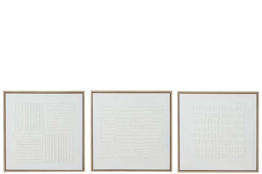 PAINTING LINES CANVAS WHITE ASSORTMENT OF 3
