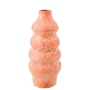 VASE CERAMIC ORANGE/WHITE LARGE