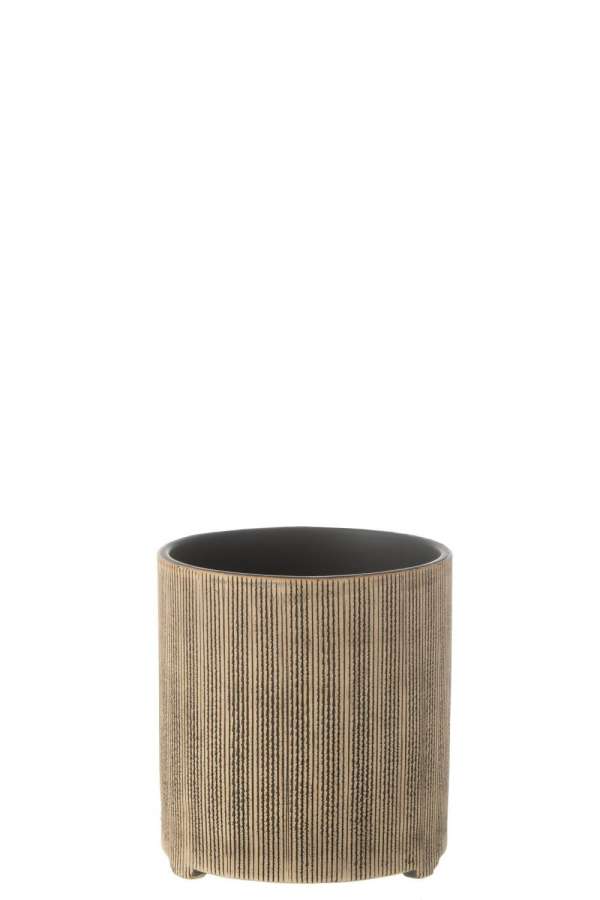 FLOWERPOT MARIA ROUND CERAMIC BROWN LARGE