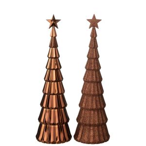 TREE +  STAR PLASTIC DARK BROWN ASSORTMENT OF 2