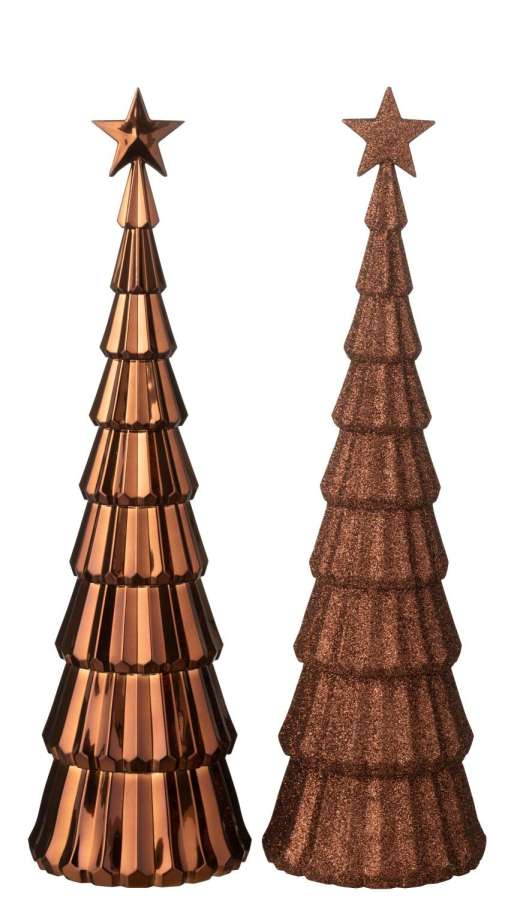 TREE +  STAR PLASTIC DARK BROWN ASSORTMENT OF 2