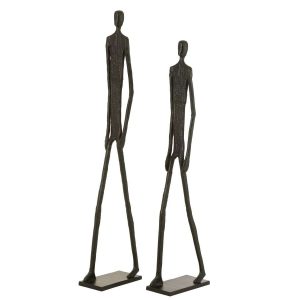SET OF 2 FIGURE WALKING ALUMINIUM BLACK