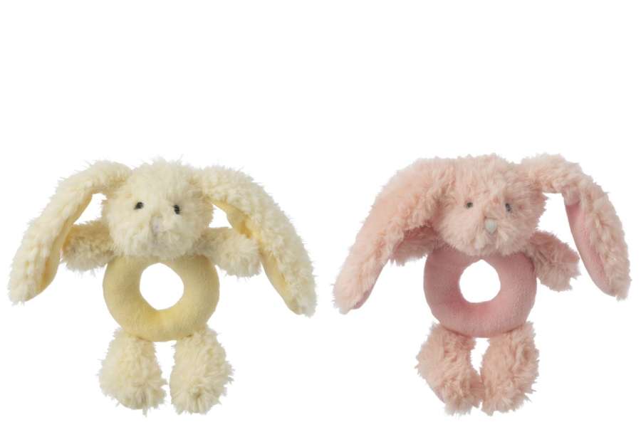 RABBIT RING POLYESTER PINK/YELLOW ASSORTMENT OF 2