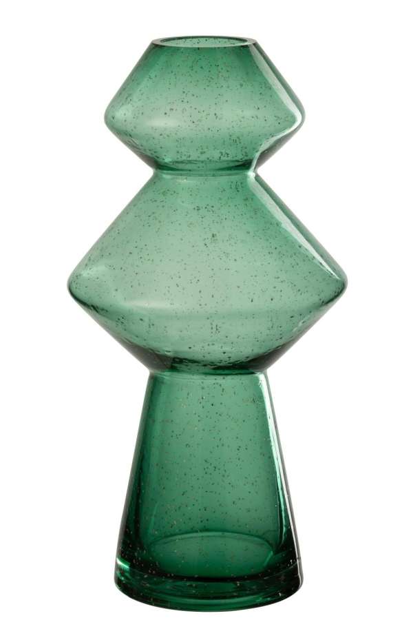 VASE CAROL GLASS EMERALD GREEN