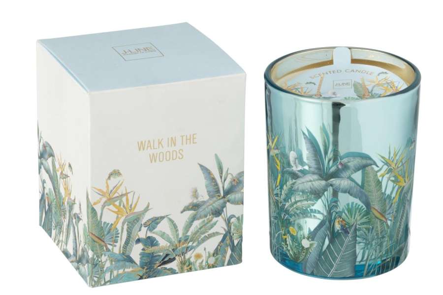 SCENTED CANDLE WALK IN THE WOODS WAX BLUE LARGE-55HOURS