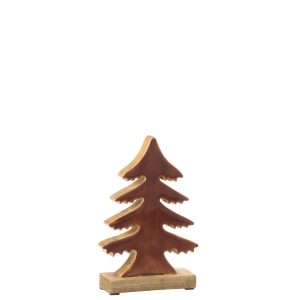 PINE TREE ON BASE MANGO WOOD NATURAL/BROWN SMALL