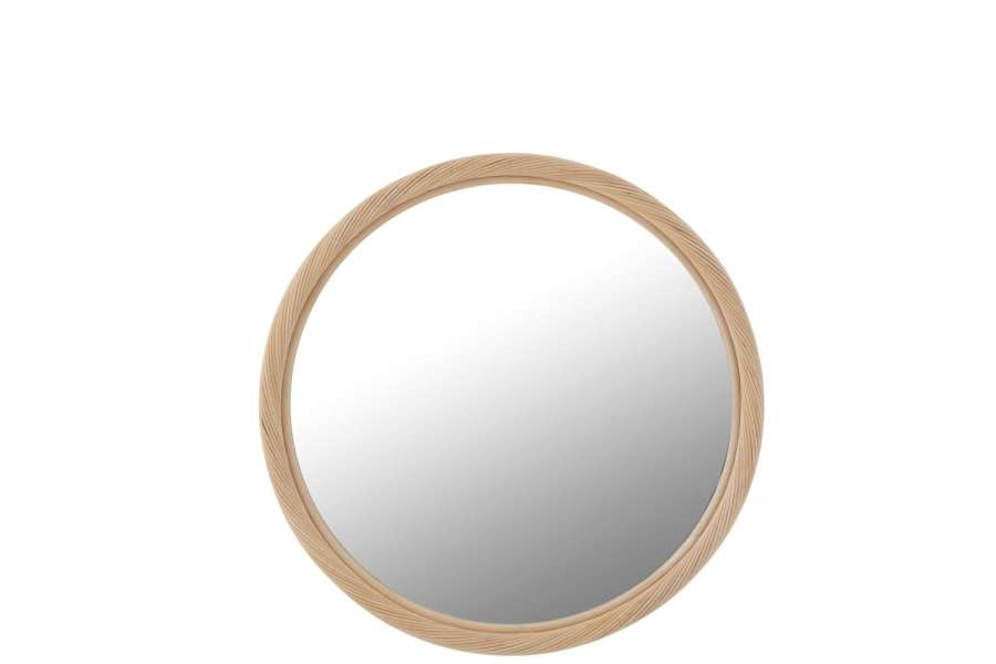 WALL MIRROR ROUND RATTAN/GLASS NATURAL MEDIUM