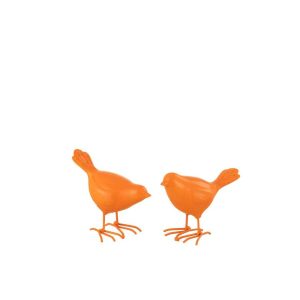 BIRD POLYRESIN ORANGE SMALL ASSORTMENT OF 2