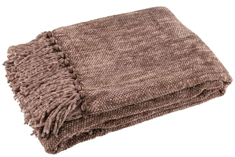 BLANKET CHENILLE POLYESTER DARK BROWN