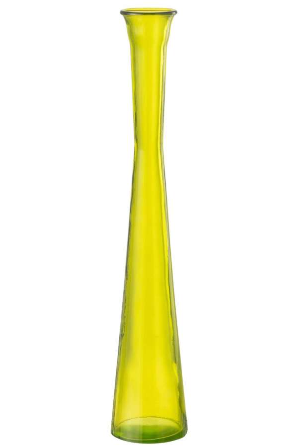 VASE TUBE GLASS YELLOW