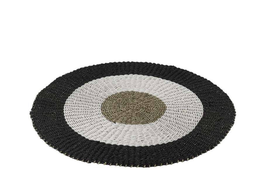RUG  POLYPROPYLENE WHITE/BLACK SMALL